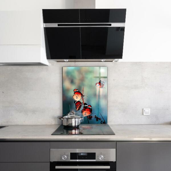Kitchen wall panels Delicate butterfly in the wind