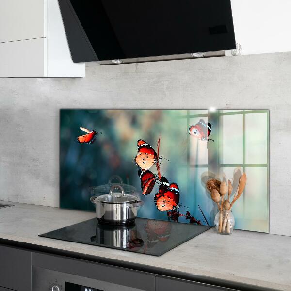 Kitchen wall panels Delicate butterfly in the wind