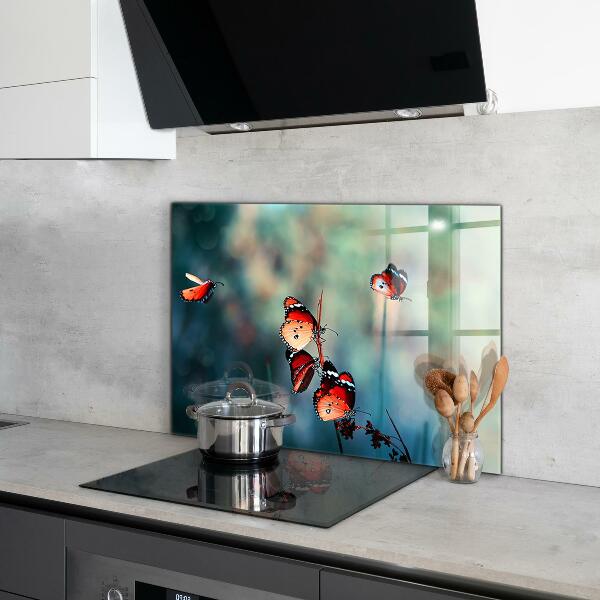 Kitchen wall panels Delicate butterfly in the wind