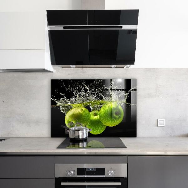 Kitchen wall panels Green apples in water