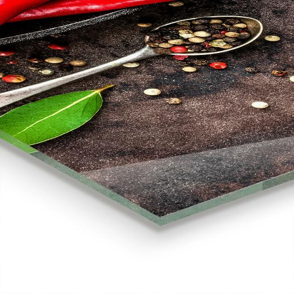 Kitchen wall panels Hot peppers cooking