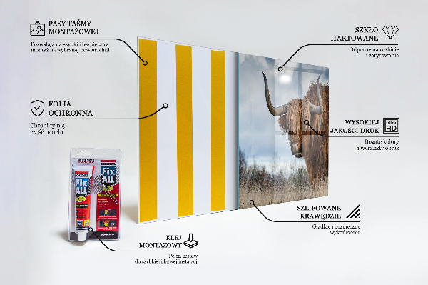 Kitchen wall panels Highland boho cow