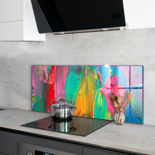 Kitchen wall panels Colorful paint texture