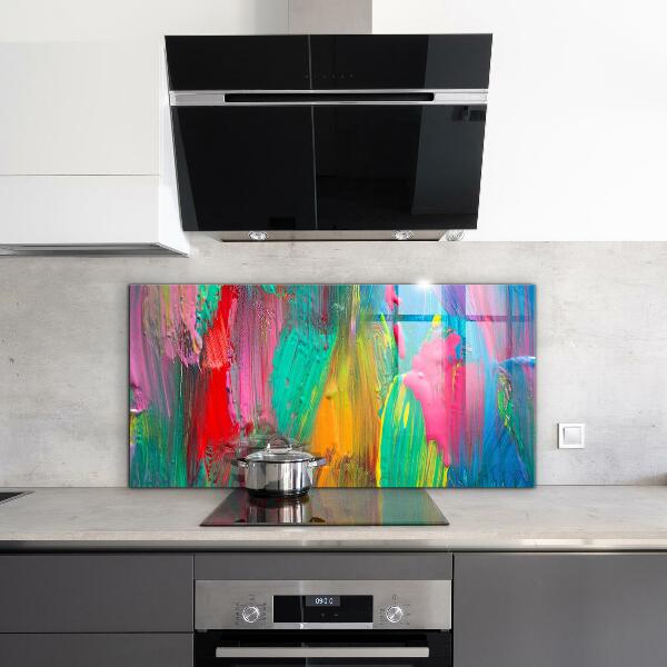 Kitchen wall panels Colorful paint texture