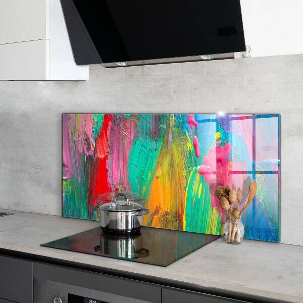 Kitchen wall panels Colorful paint texture