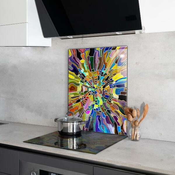 Kitchen splashback Fancy colorful mosaic