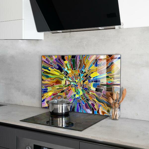 Kitchen splashback Fancy colorful mosaic