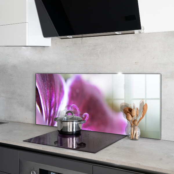 Kitchen panel Pink flower nature details