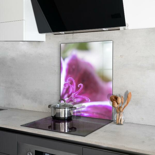 Kitchen panel Pink flower nature details