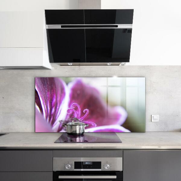 Kitchen panel Pink flower nature details