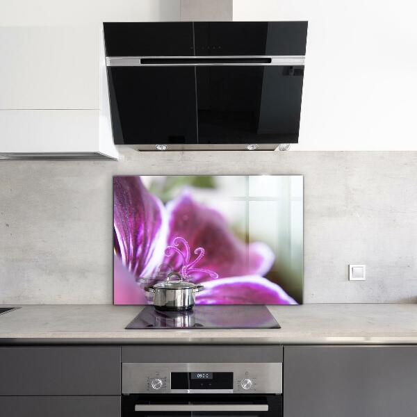 Kitchen panel Pink flower nature details