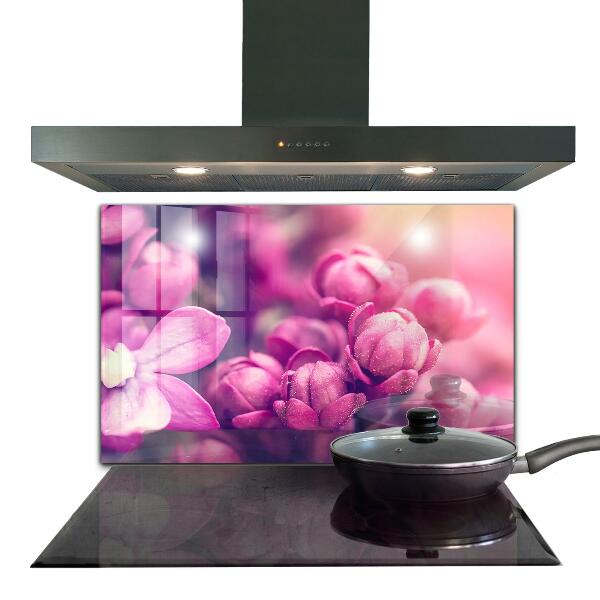 Kitchen wall panels Pink lilies natural beauty