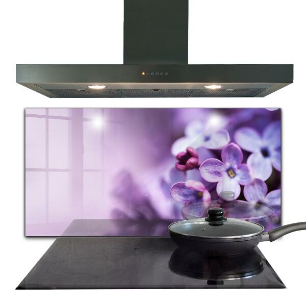 Kitchen splashback Purple flowers