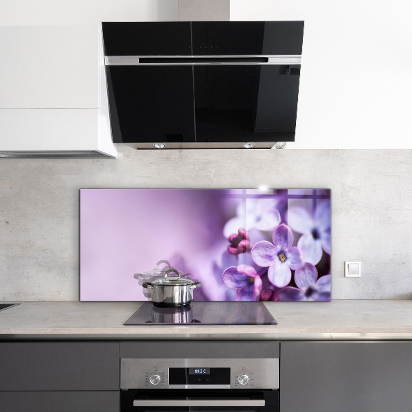 Kitchen splashback Purple flowers