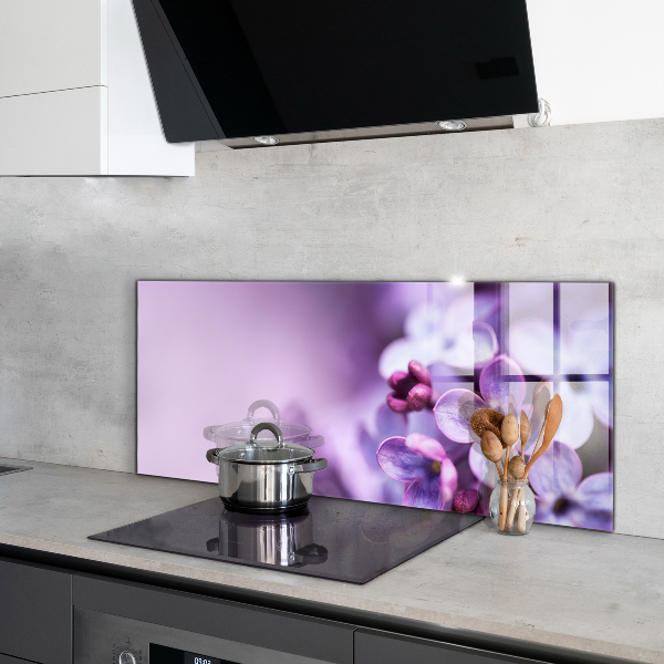 Kitchen splashback Purple flowers