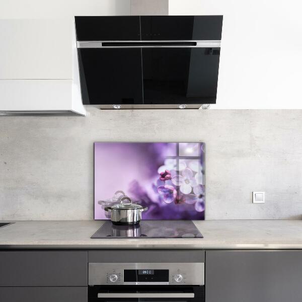 Kitchen splashback Purple flowers