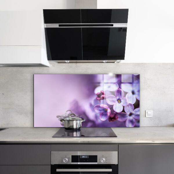Kitchen splashback Purple flowers