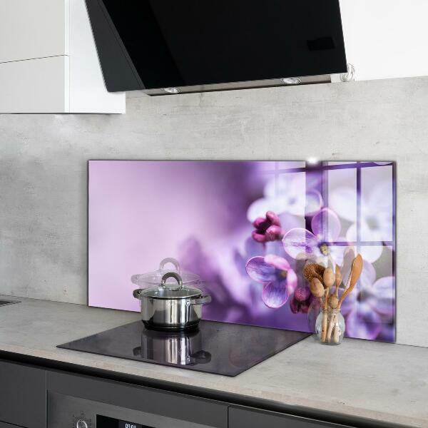 Kitchen splashback Purple flowers