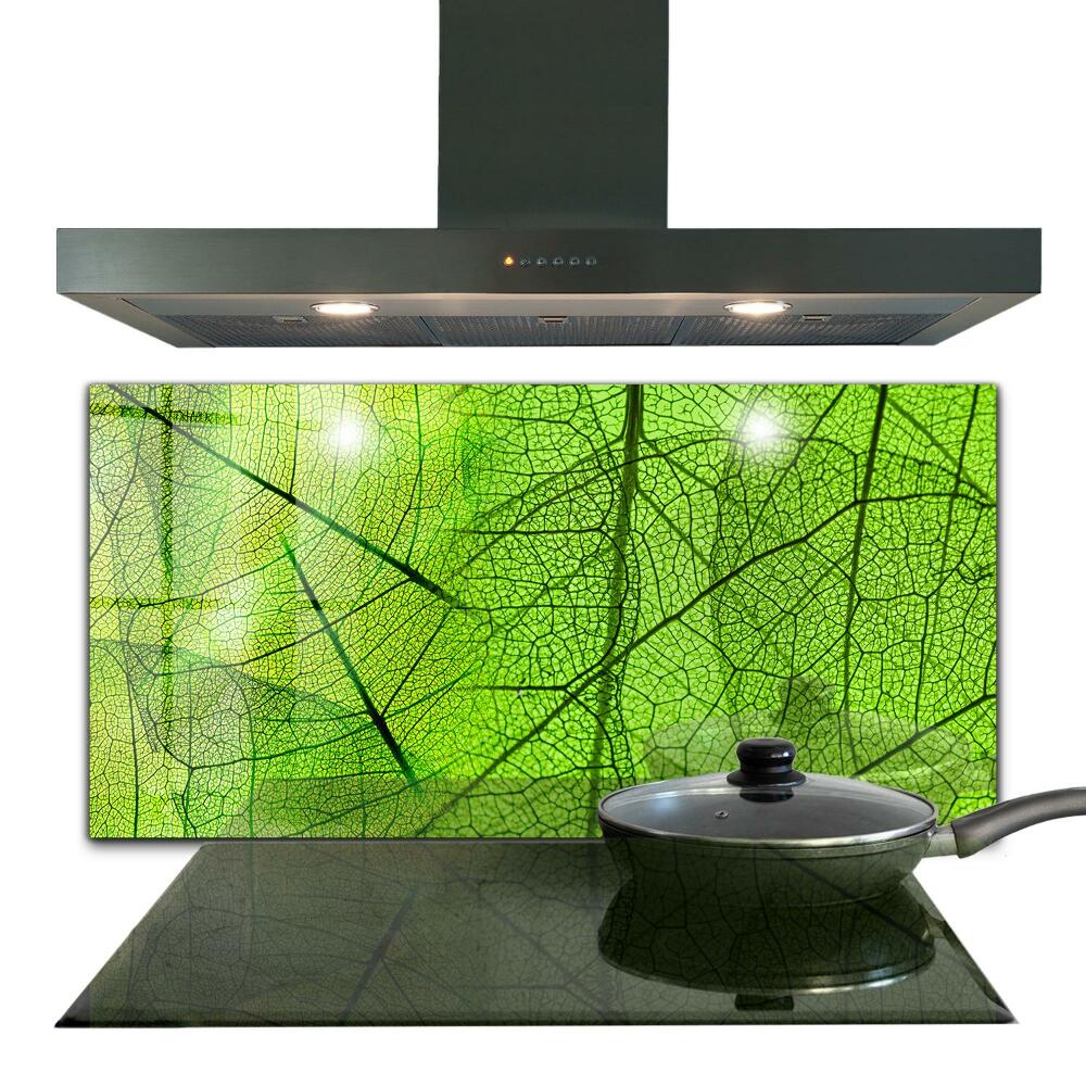 Kitchen splashback Green leaf texture