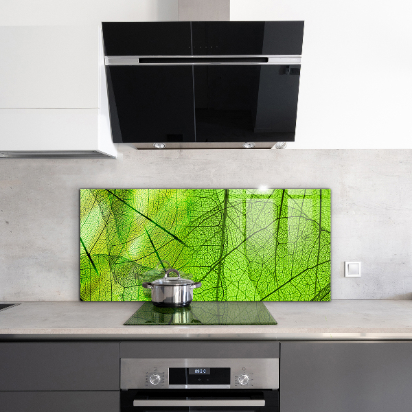Kitchen splashback Green leaf texture