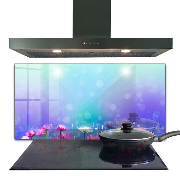 Splashback for kitchen walls Colorful meadow