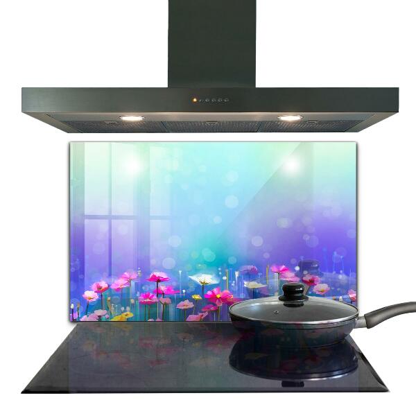 Splashback for kitchen walls Colorful meadow