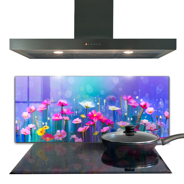 Splashback for kitchen walls Colorful meadow
