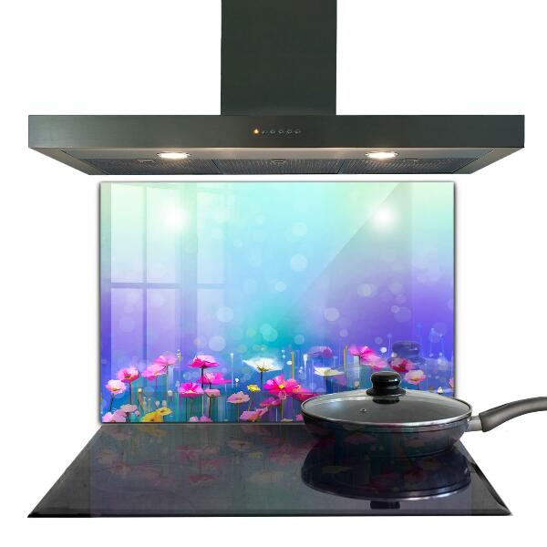Splashback for kitchen walls Colorful meadow
