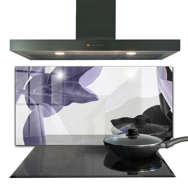 Splashback for kitchen walls Exotic leaves illustration