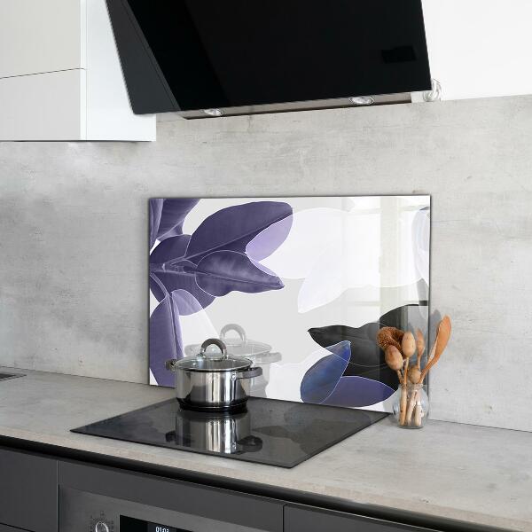 Splashback for kitchen walls Exotic leaves illustration