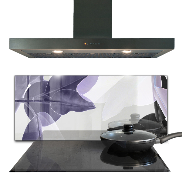 Splashback for kitchen walls Exotic leaves illustration