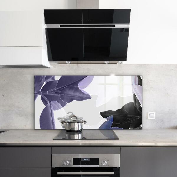 Splashback for kitchen walls Exotic leaves illustration