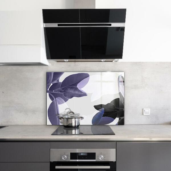 Splashback for kitchen walls Exotic leaves illustration