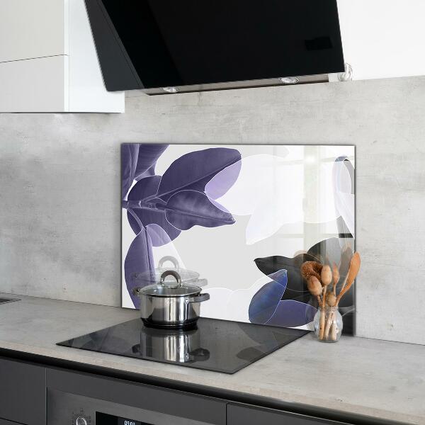 Splashback for kitchen walls Exotic leaves illustration