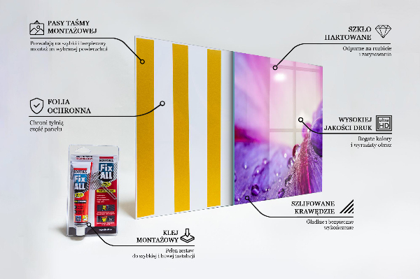 Splashback for kitchen walls Purple flower with morning dew