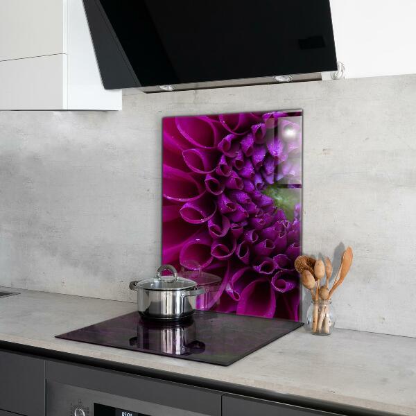 Splashback for kitchen walls Purple flower details