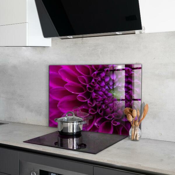 Splashback for kitchen walls Purple flower details