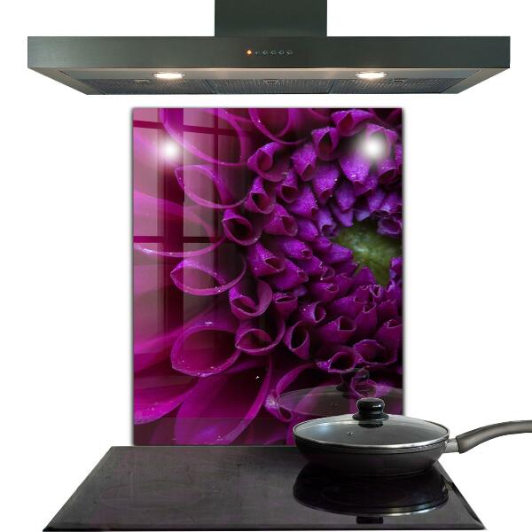 Splashback for kitchen walls Purple flower details