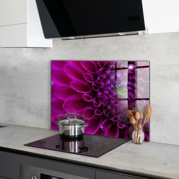 Splashback for kitchen walls Purple flower details