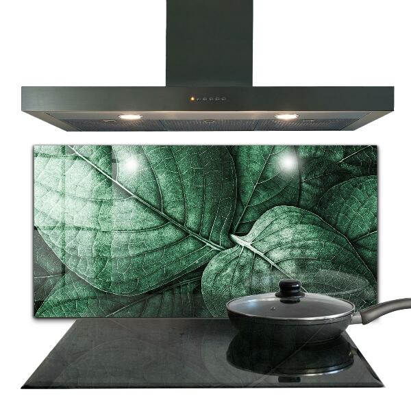 Splashback for kitchen walls Green leaf details