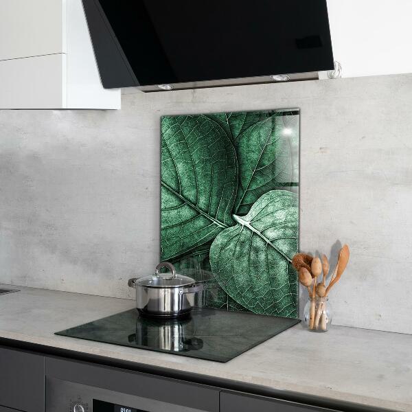 Splashback for kitchen walls Green leaf details