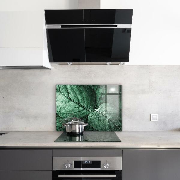 Splashback for kitchen walls Green leaf details