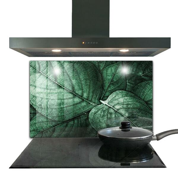 Splashback for kitchen walls Green leaf details