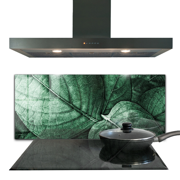 Splashback for kitchen walls Green leaf details