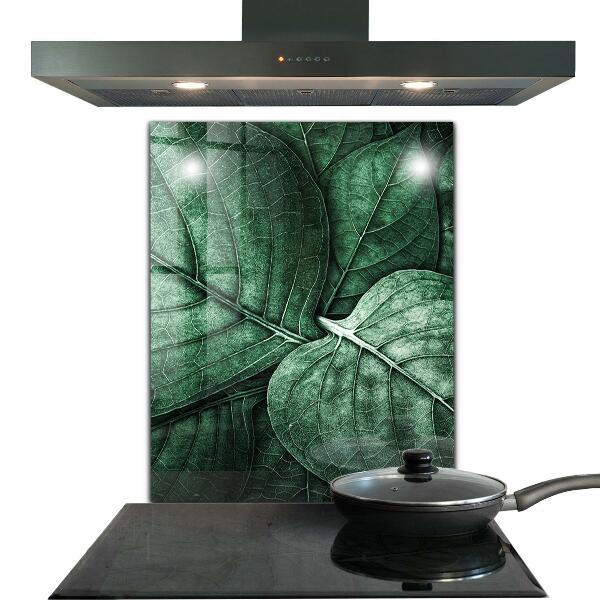 Splashback for kitchen walls Green leaf details