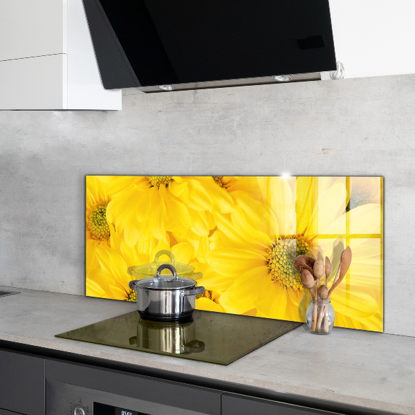 Kitchen splashback Summer yellow flowers