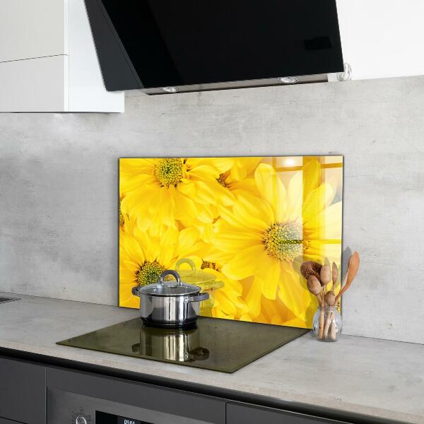 Kitchen splashback Summer yellow flowers