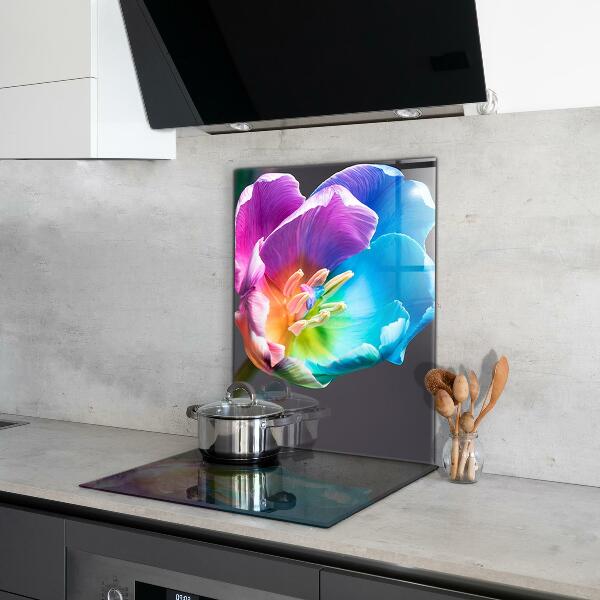 Kitchen splashback Colorful rainbow flower