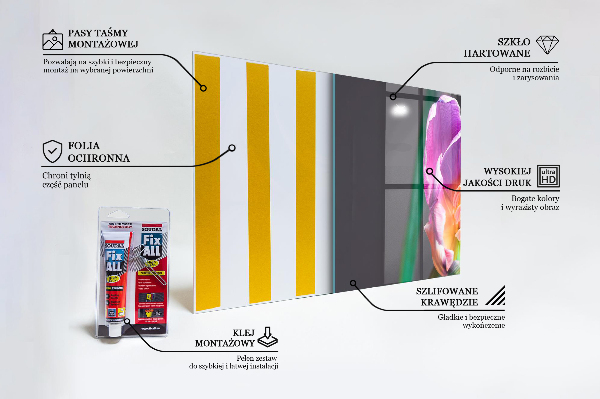 Kitchen splashback Colorful rainbow flower