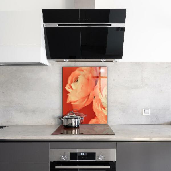 Kitchen splashback Orange buttercup flower